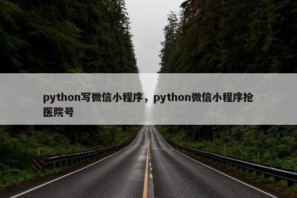 python写微信小程序，python微信小程序抢医院号