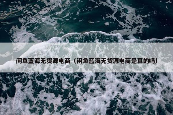 闲鱼蓝海无货源电商(闲鱼蓝海无货源电商是真的吗)