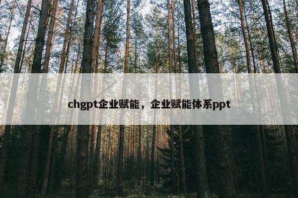 chgpt企业赋能,企业赋能体系ppt