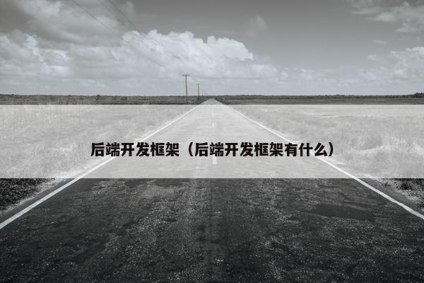后端开发框架(后端开发框架有什么)