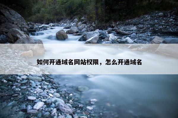 如何开通域名网站权限，怎么开通域名