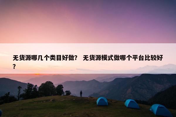 无货源哪几个类目好做? 无货源模式做哪个平台比较好?