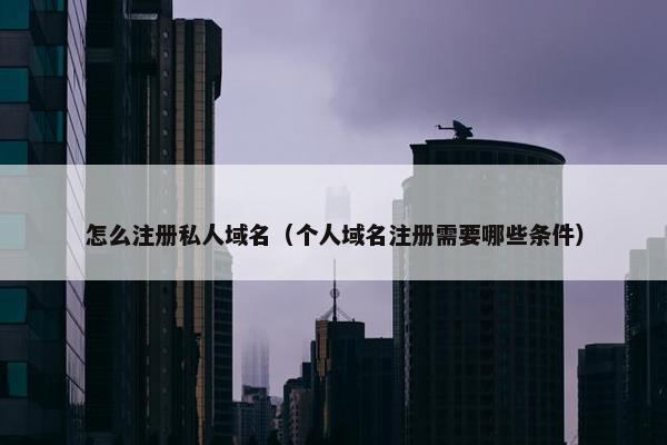 怎么注册私人域名(个人域名注册需要哪些条件)