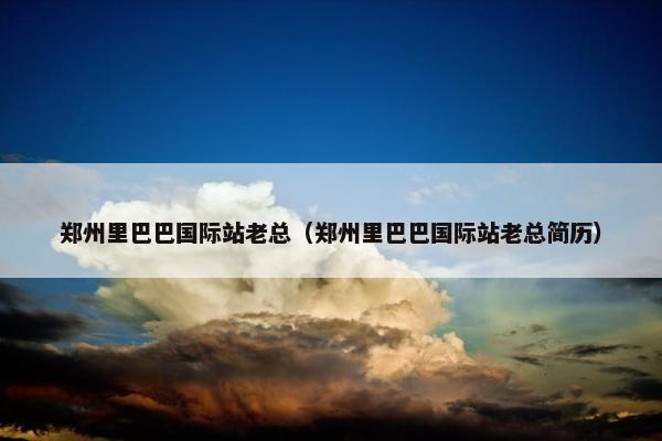 郑州里巴巴国际站老总（郑州里巴巴国际站老总简历）