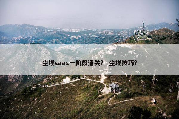 尘埃saas一阶段通关？ 尘埃技巧？