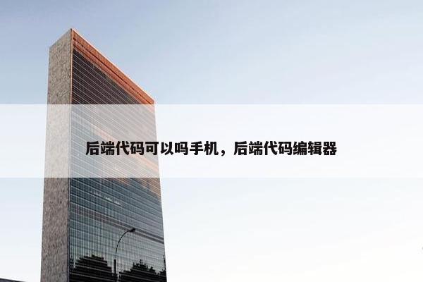 后端代码可以吗手机，后端代码编辑器