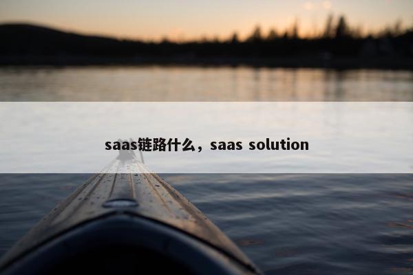saas链路什么,saas solution