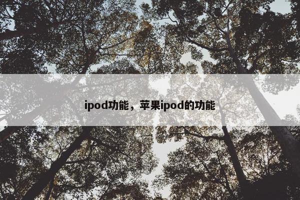 ipod功能,苹果ipod的功能