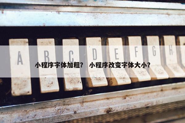小程序字体加粗？ 小程序改变字体大小？