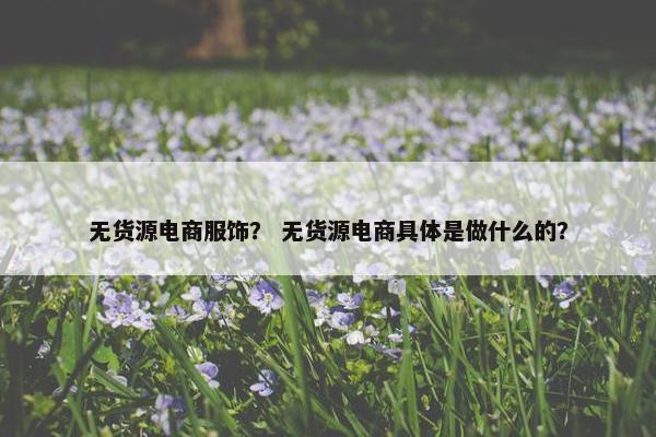 无货源电商服饰? 无货源电商具体是做什么的? 无货源电商服饰? 无货源电商具体是做什么的?