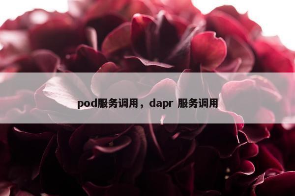 pod服务调用，dapr 服务调用