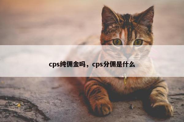 cps纯佣金吗，cps分佣是什么