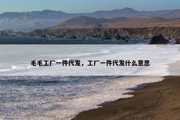 毛毛工厂一件代发，工厂一件代发什么意思