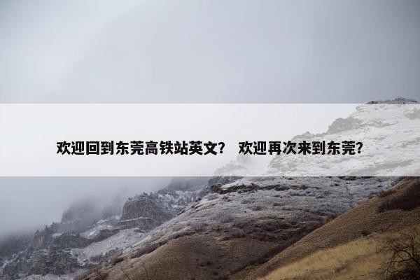 欢迎回到东莞高铁站英文？ 欢迎再次来到东莞？