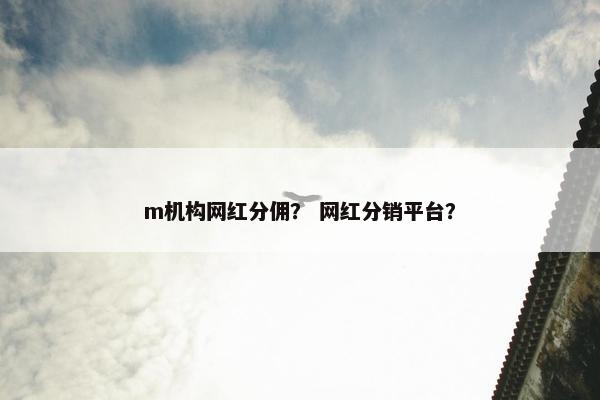 m机构网红分佣？ 网红分销平台？