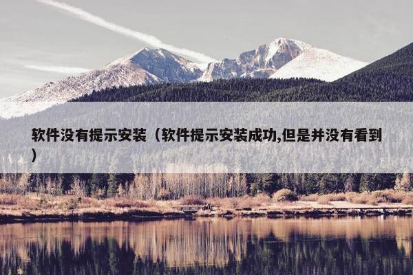 软件没有提示安装（软件提示安装成功,但是并没有看到）