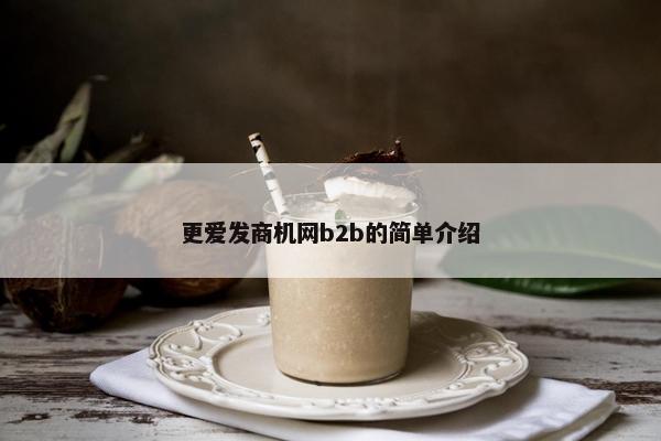 更爱发商机网b2b的简单介绍