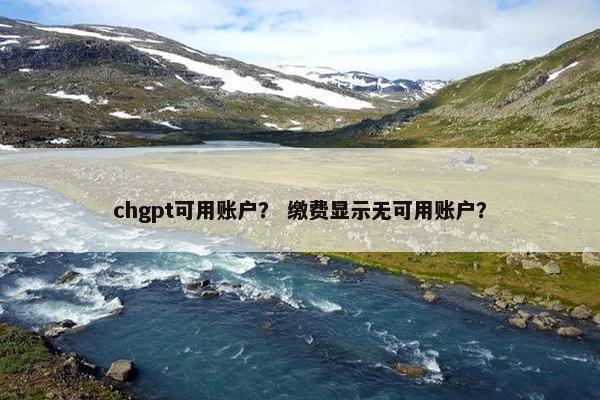 chgpt可用账户? 缴费显示无可用账户?