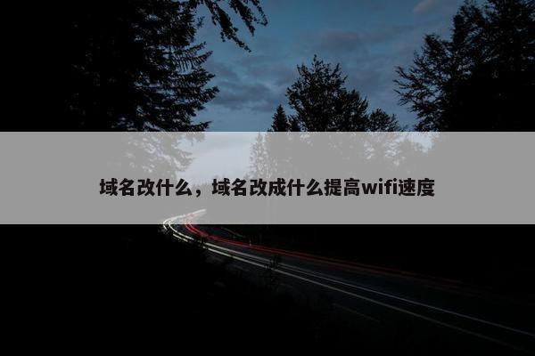 域名改什么，域名改成什么提高wifi速度
