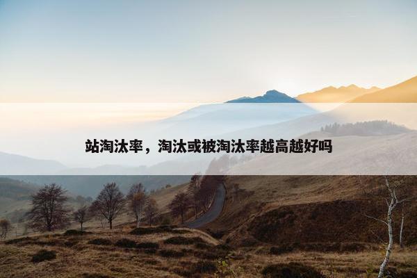 站淘汰率，淘汰或被淘汰率越高越好吗