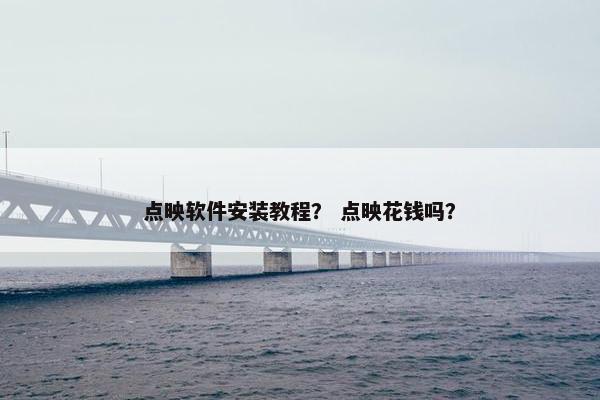 点映软件安装教程? 点映花钱吗?