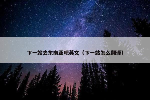 下一站去东南亚吧英文（下一站怎么翻译）