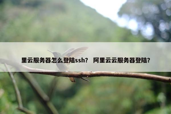 里云服务器怎么登陆ssh？ 阿里云云服务器登陆？