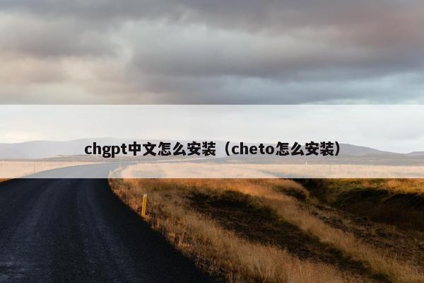 chgpt中文怎么安装（cheto怎么安装）
