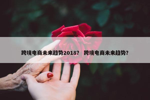 跨境电商未来趋势2018？ 跨境电商未来趋势？