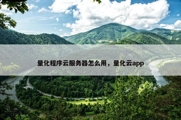量化程序云服务器怎么用，量化云app