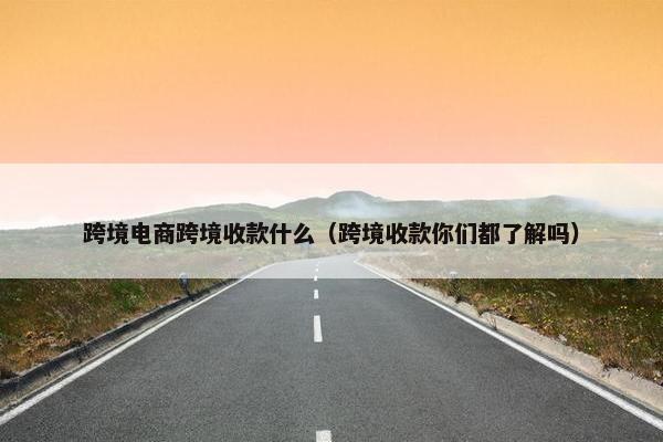跨境电商跨境收款什么(跨境收款你们都了解吗)
