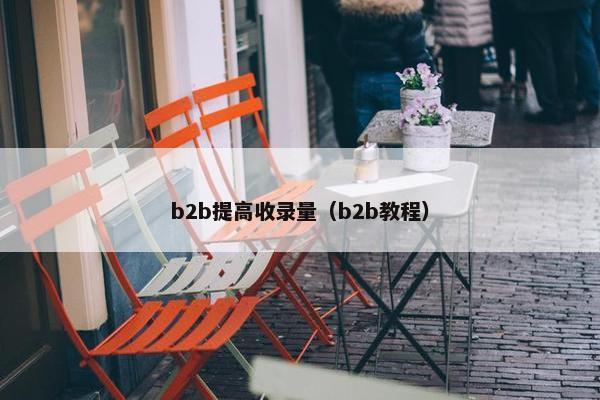 b2b提高收录量(b2b教程)