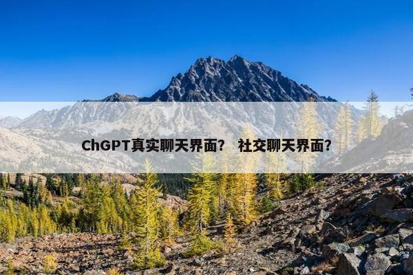 ChGPT真实聊天界面? 社交聊天界面? ChGPT真实聊天界面? 社交聊天界面?