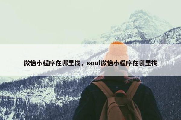 微信小程序在哪里找,soul微信小程序在哪里找