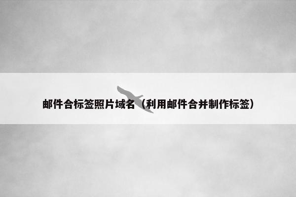 邮件合标签照片域名(利用邮件合并制作标签)