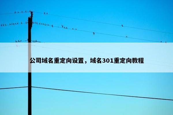 公司域名重定向设置,域名301重定向教程