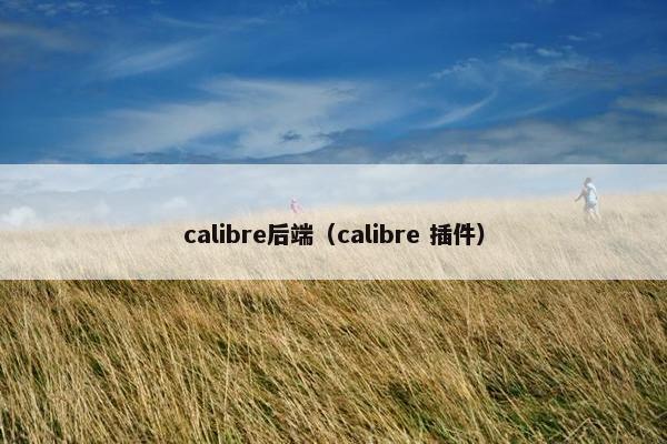 calibre后端(calibre 插件)