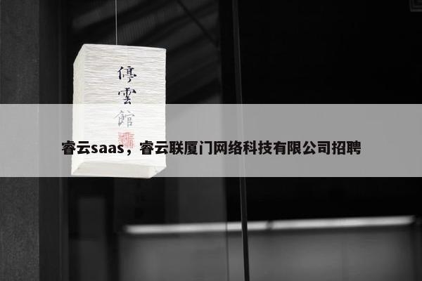 睿云saas，睿云联厦门网络科技有限公司招聘