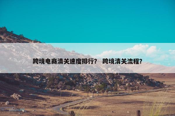 跨境电商清关速度排行？ 跨境清关流程？