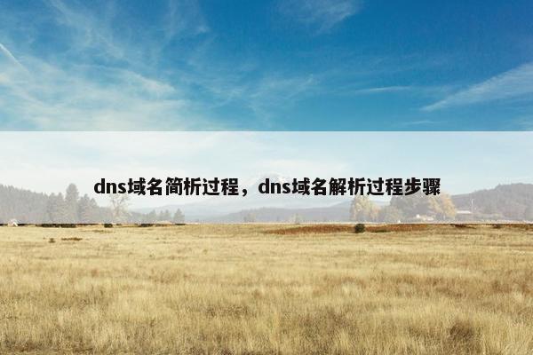 dns域名简析过程，dns域名解析过程步骤