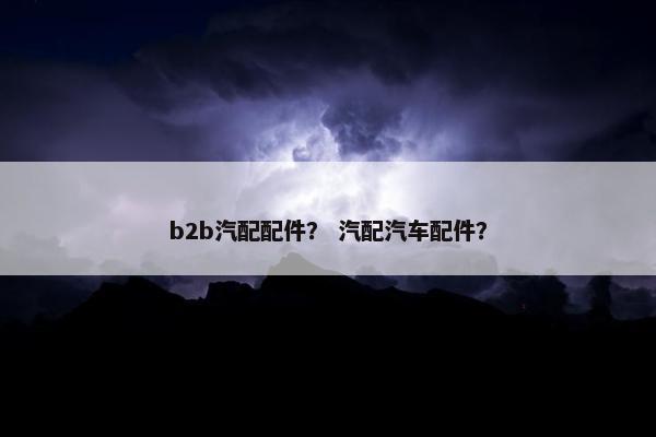 b2b汽配配件？ 汽配汽车配件？