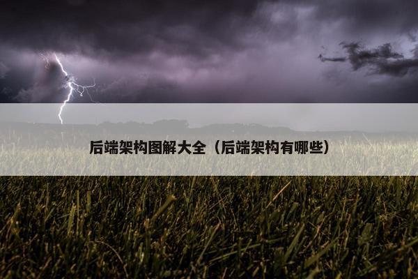 后端架构图解大全（后端架构有哪些）