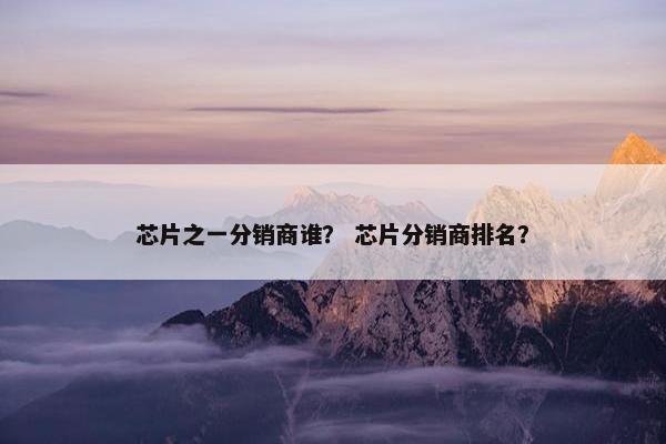 芯片之一分销商谁？ 芯片分销商排名？